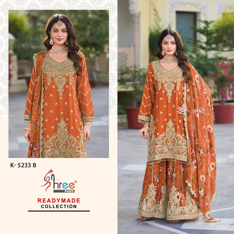 K 5233 By Shree Fabs Chinon Readymade Suits Wholesale Shop In Surat